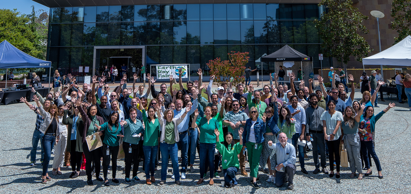 Group photo of employees participating in the 2023 Earth Day fair