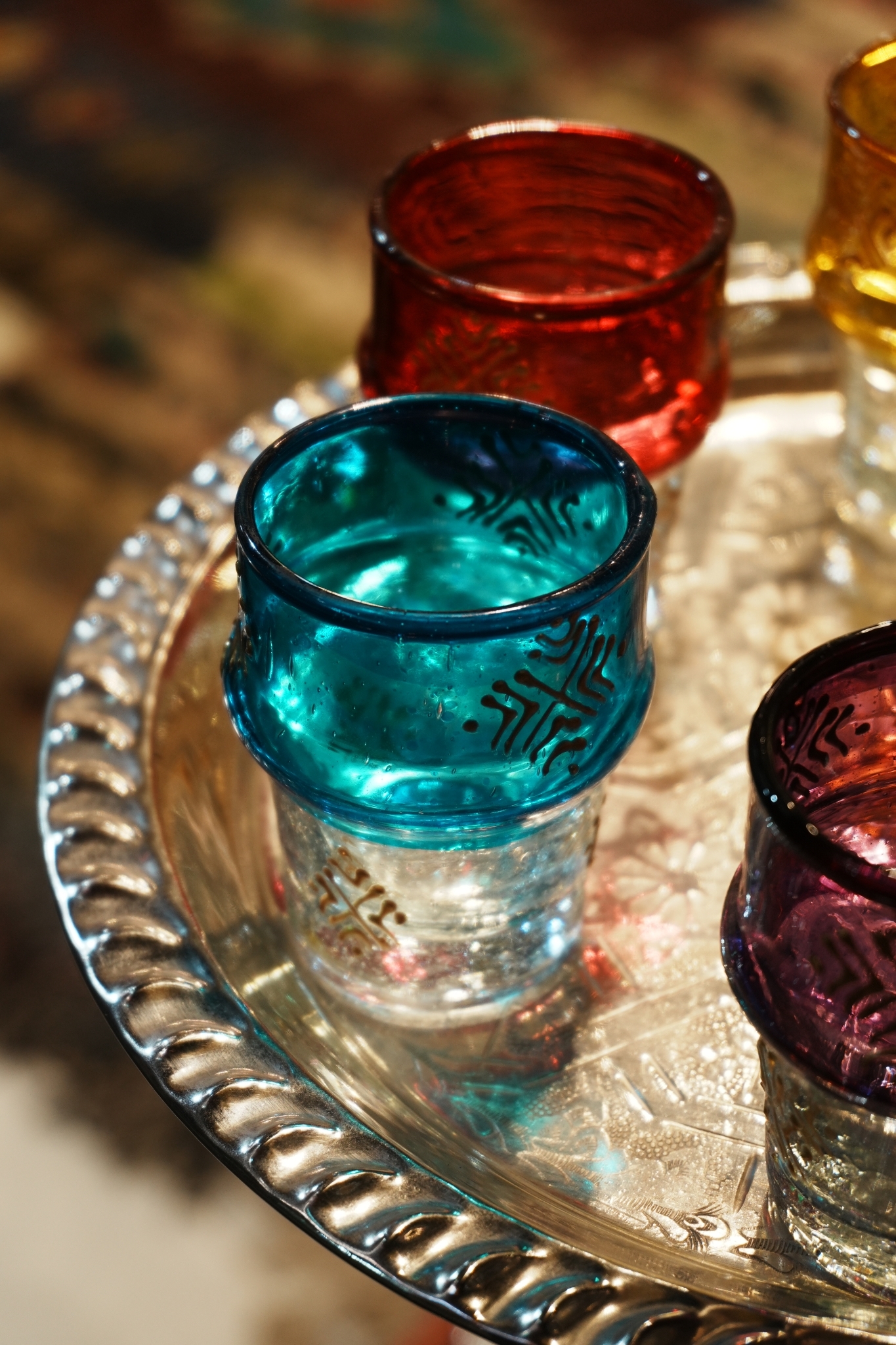 Sample image of Moroccan glasses with a smoothly blurred background 