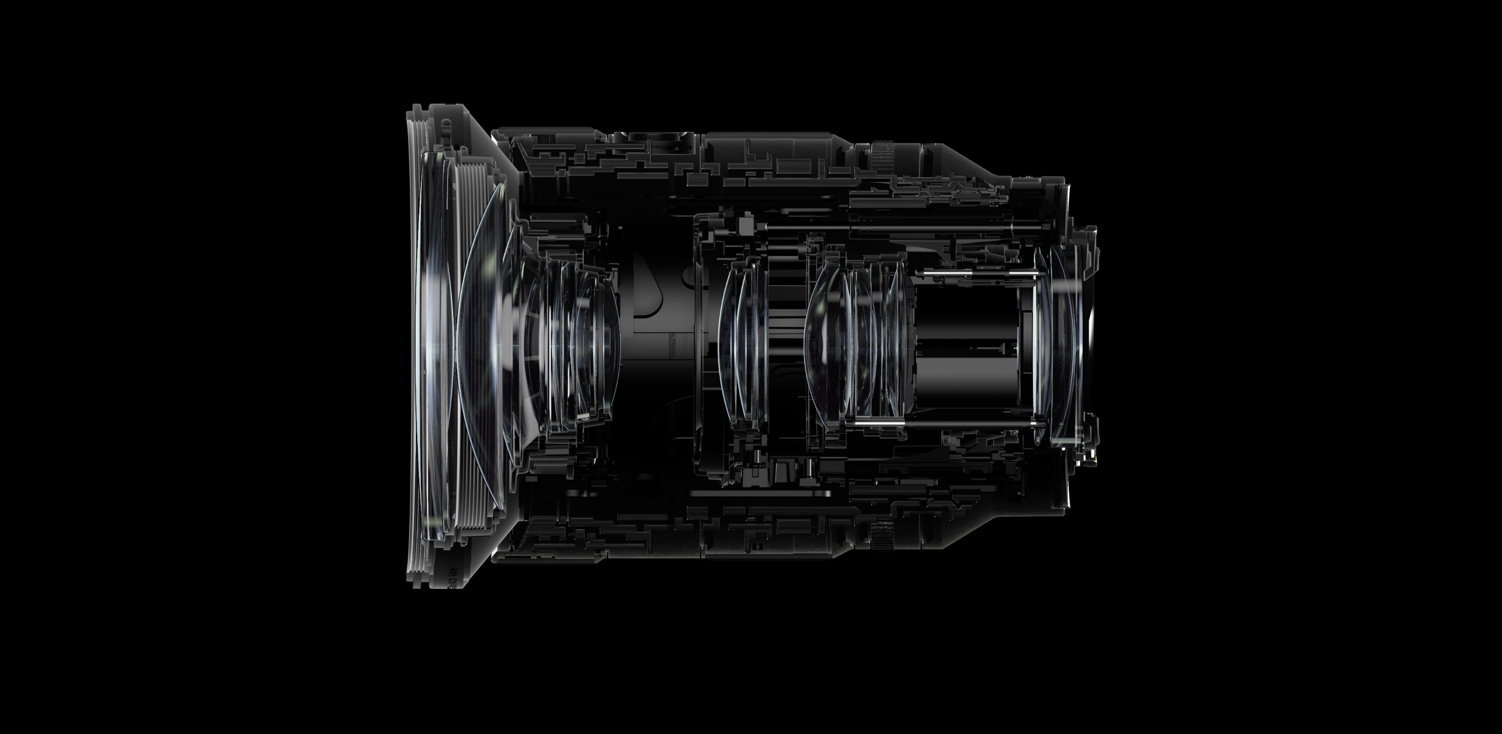 Cross sectional view of FE 24-70mm F2.8 GM II, E-mount lens for Digital SLR Alpha camera 