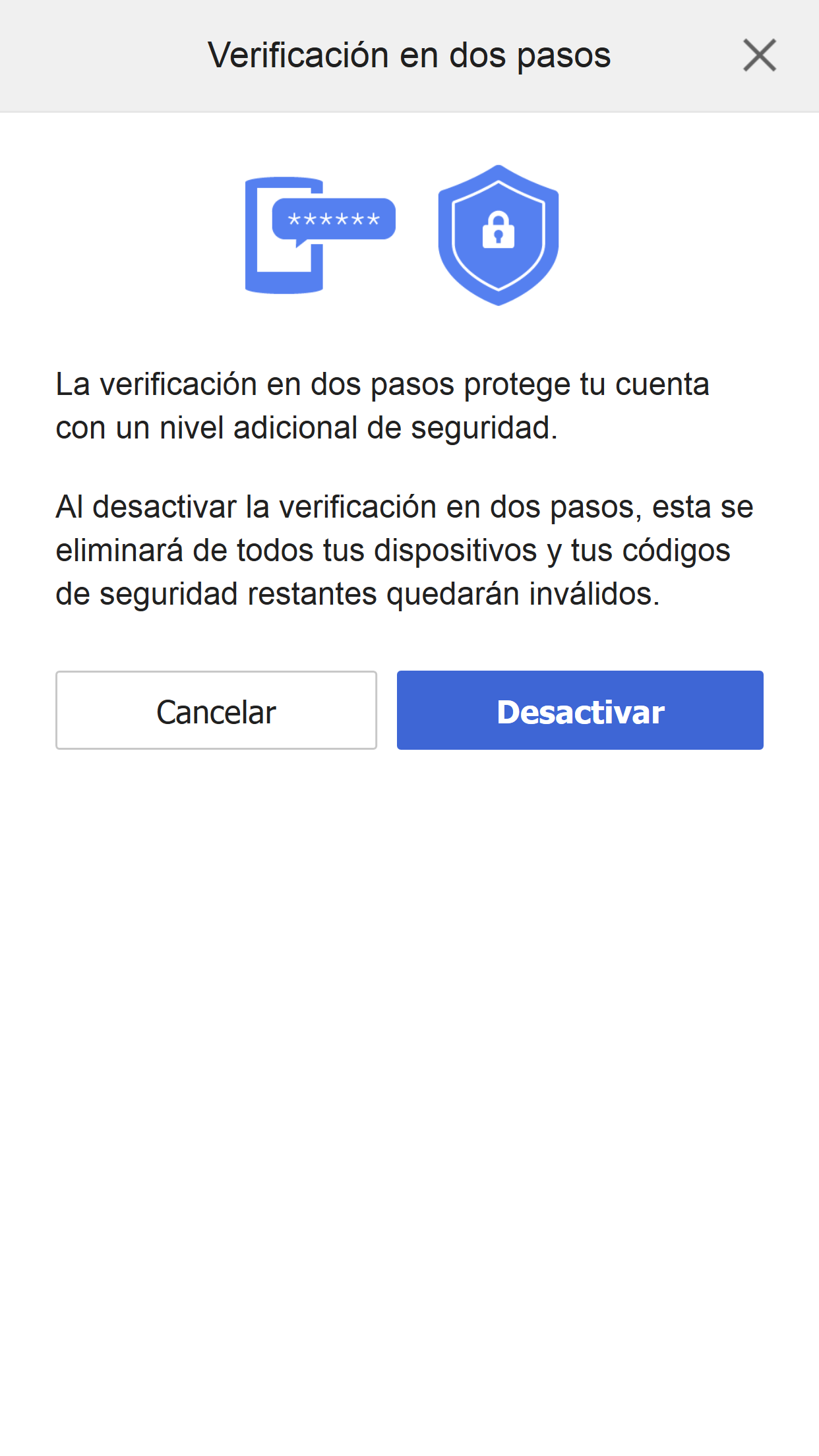 2-Step Verification invalidate