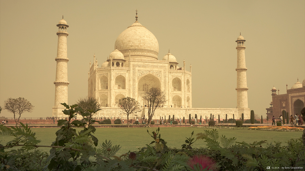 Sony Global A Clock World Time Captured By A Taj Mahal